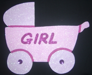 Baby Pram Poly 30cm Pink Girl