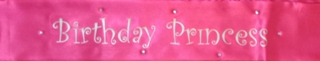Sash Material Birthday Princess Pink