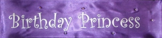 Sash Material Birthday Princess Purple