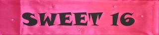 Sash Material Sweet 16 Pink