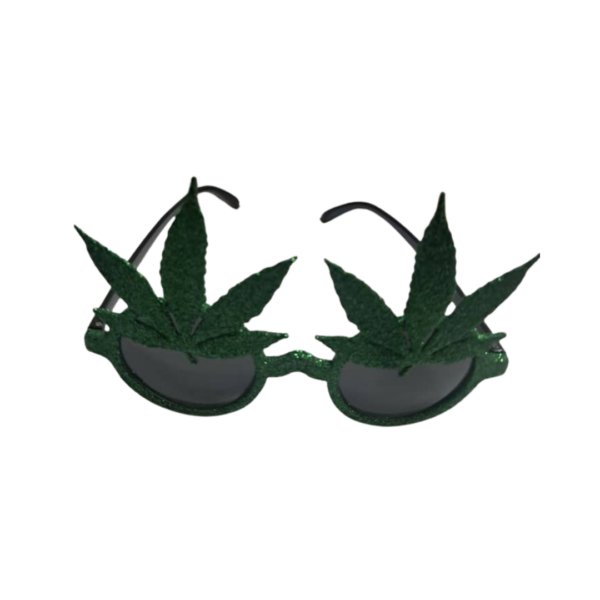 Glasses Glitter Green Leaves
